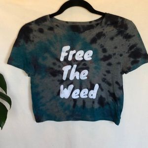 Free the Weed tie dye crop top. Size small